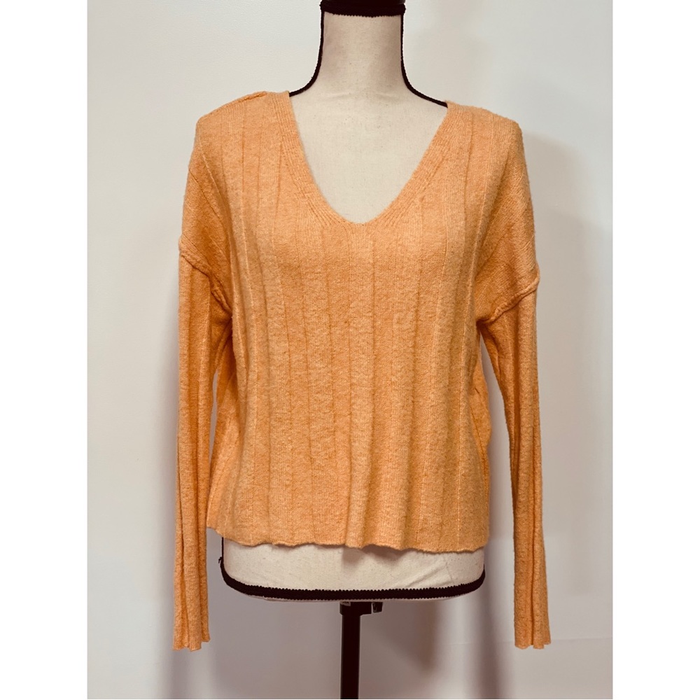 SO V-Neck Sweater Orange Juniors Size M